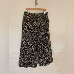 Anthropologie Wide Leg Leopard Print Pants
